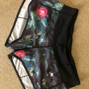 Lululemon floral running shorts